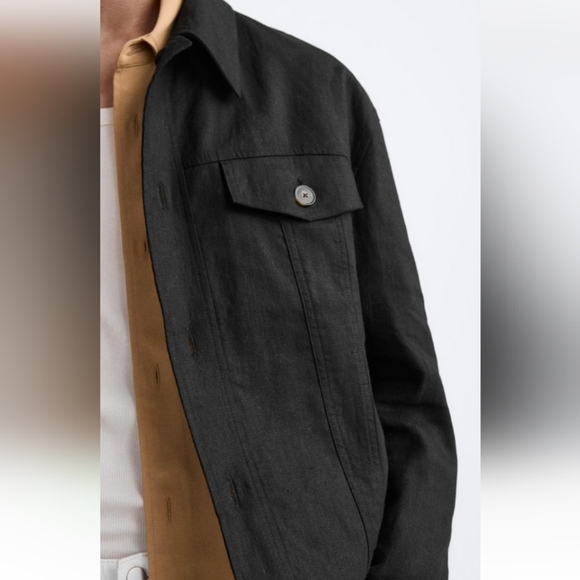 Zara Men’s Linen Jacket Sz-L - Picture 5 of 10